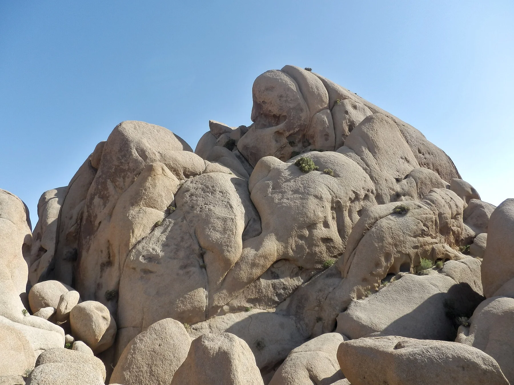 A desert trail winding between rounded granite formations