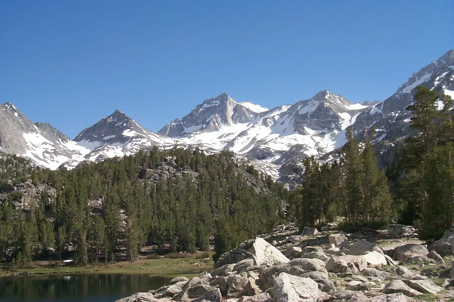The rocky Gem Lakes basin in the Eastern Sierra