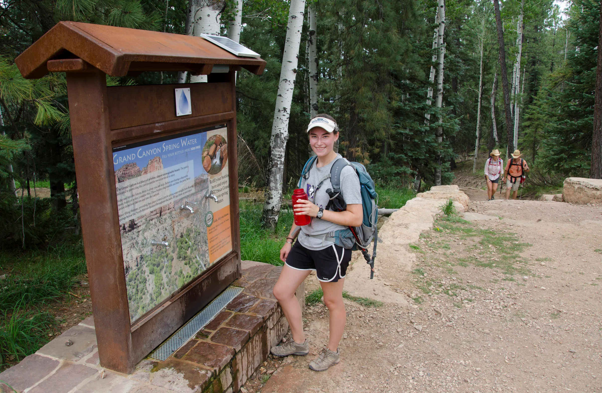 A water-bottle filling station at North Kaibab Trailhead